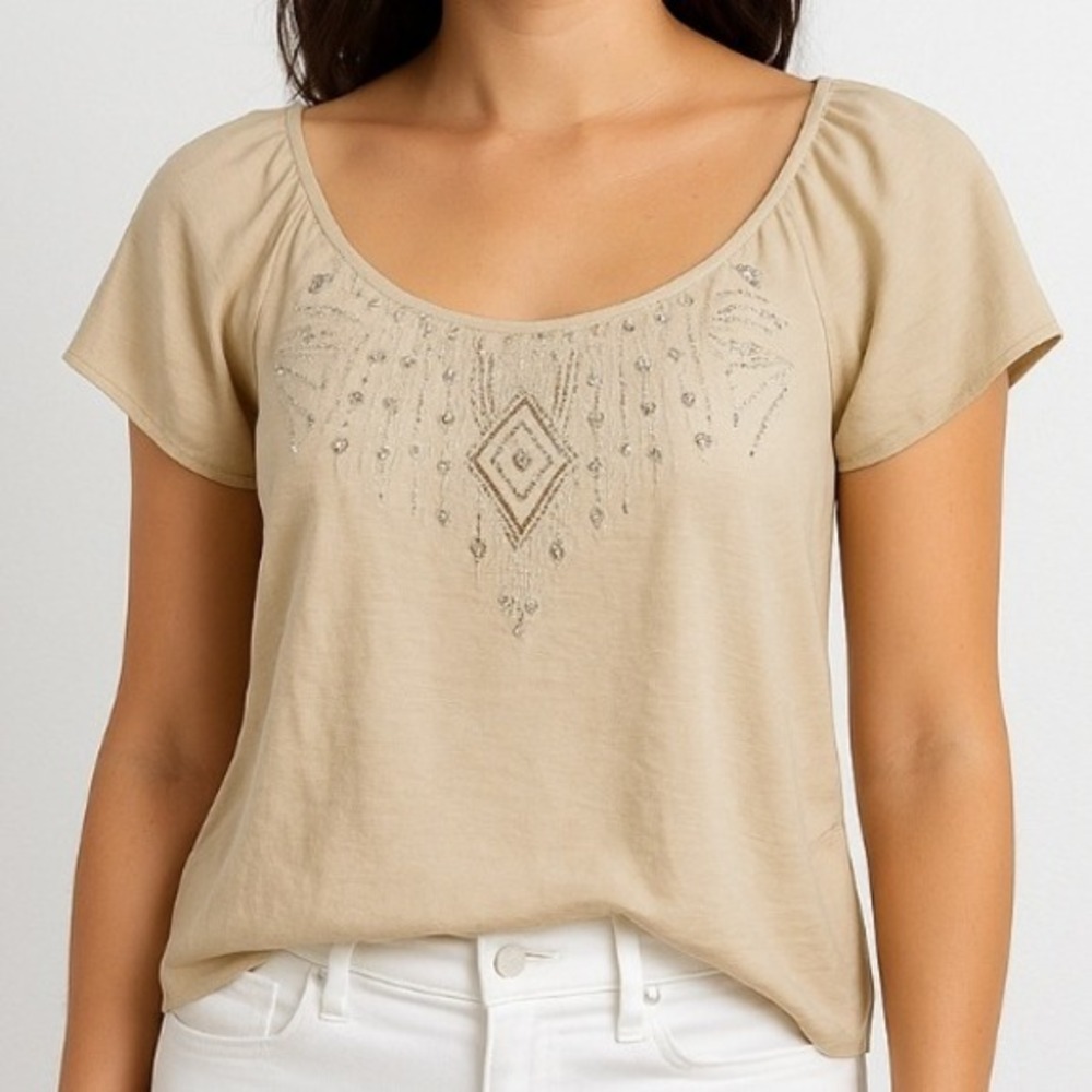 Banana Republic‎ Heritage Top XS Embellished Casual Blouse Feminine Boho